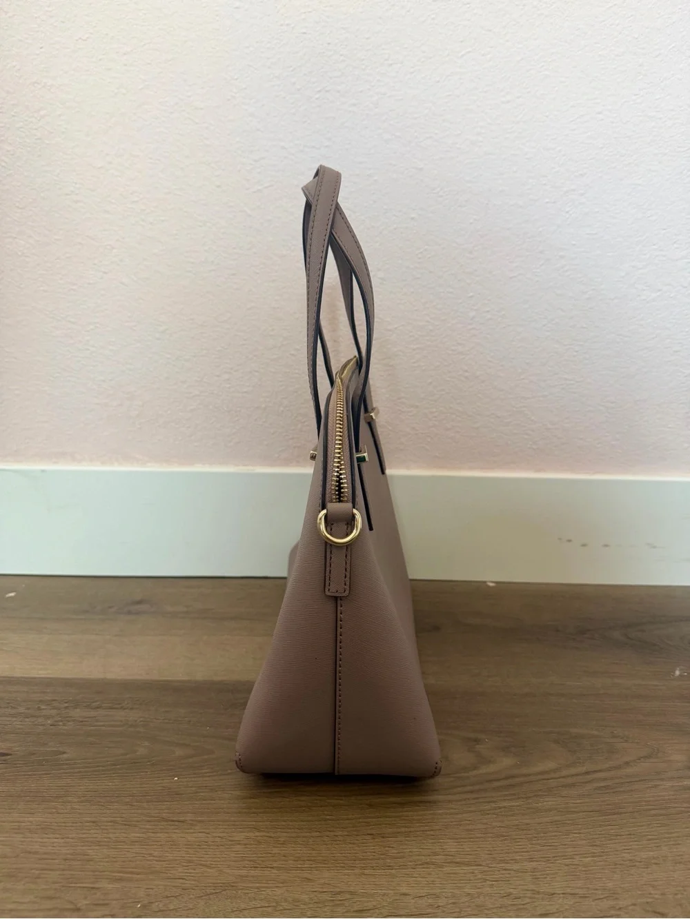 kate spade Mauve Taupe Dome Satchel with Gold Hardware